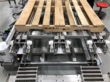 Pallet Unloading Conveyor w/Pivot and Reverse