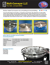 rotary tables, rotary accumulation tables, rotary unscramble