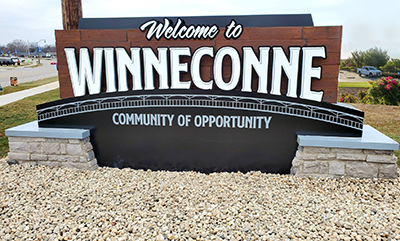 Welcome to Winneconne, Wisconsin sign