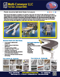 Mat top style modular plastic belt conveyors by Multi-Conveyor
