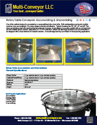 rotary tables, rotary accumulation tables, rotary unscramble
